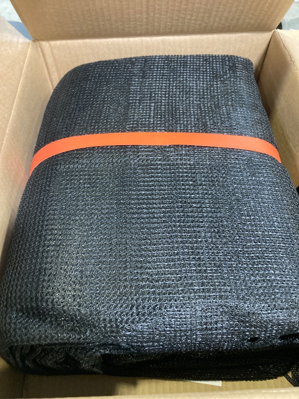 Photo 1 of 12 FT Trampoline Replacement Safety Enclosure Net for 6 Straight Poles Round Frame Trampolines, Breathable and Weather-Resistant with Adjustable Straps(NET ONLY)