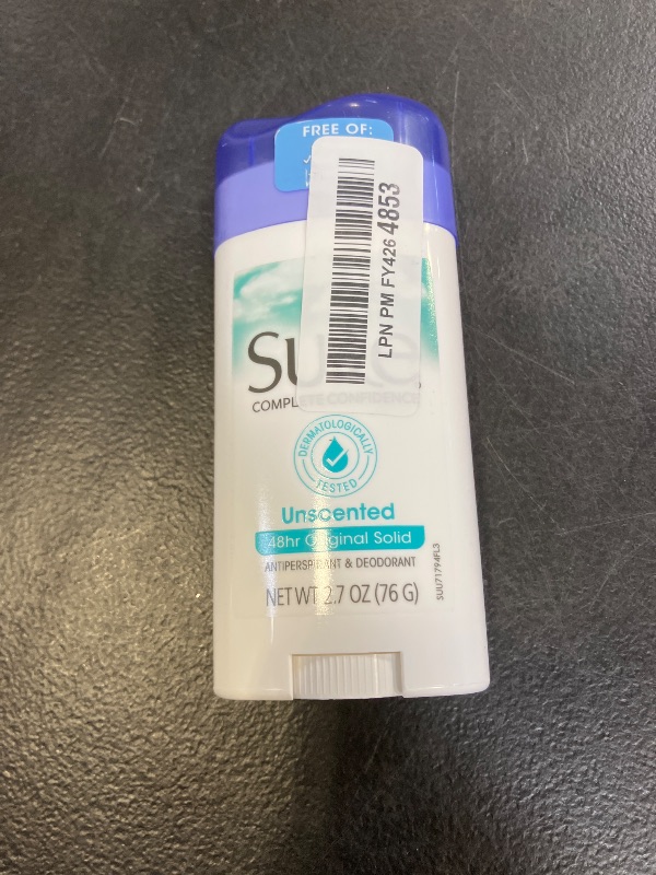 Photo 1 of Sure Original Solid Unscented, Anti-Perspirant Deodorant 2.70 oz- Packaging may vary