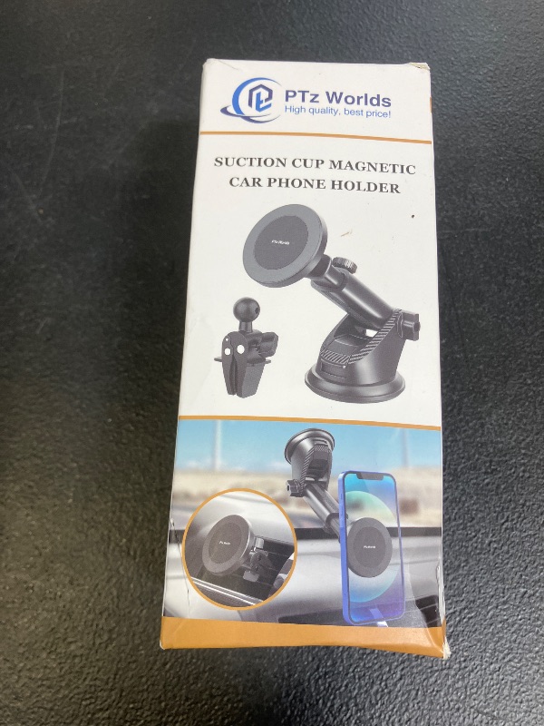 Photo 1 of PTz Words for MagSafe Windshield Mount - Magnetic Phone Holder for Car, Suction Cup, High Heat Resistant, Super Strong Magnets, Compatible with iPhone, Galaxy & Other Smartphones