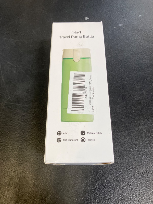 Photo 1 of 4 in 1 Travel Dispenser, 4 Pack 30ML Travel Bottles for Toiletries, Leak Proof Travel Size Containers, Portable for Shampoo Lotion Conditioner Cream, Green