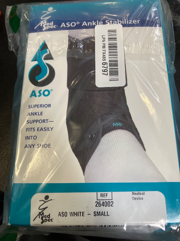 Photo 1 of Med Spec ASO Ankle Stabilizer (Small, White) - Lace Up Ankle Brace for Sprained Ankle and Peroneal Tendonitis, Orthopedic Ankle Support for Men, Women, Adults, Teens and Kids, Sports Injury Recovery, 264002