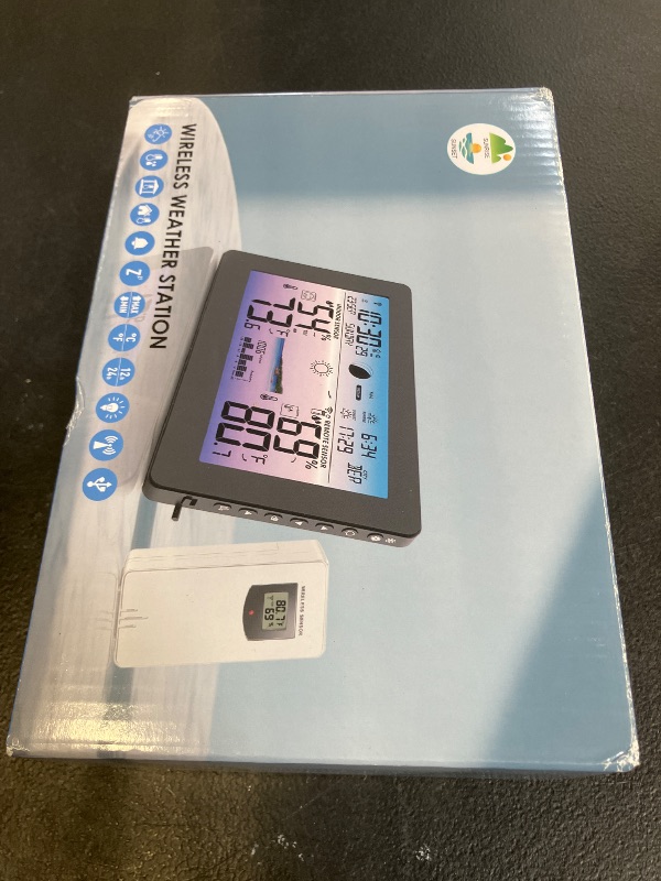 Photo 1 of Zivron Weather Station Wireless Indoor Outdoor, Digital Thermometer with Accurate Temperature & Humidity, Large Color HD Display with Remote Sensor, Weather Forecast, Atomic Clock, Moon Phase
