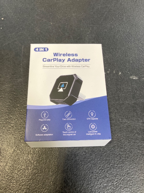 Photo 1 of 4 in 1 Wireless CarPlay Adapter - 2026 Upgraded Screen Mirroring Adapter for Apple CarPlay & Android Auto & AirPlay & MirrorLink, Screen Mirror Dongle for Car, Plug & Play, Come with Type-C Extension