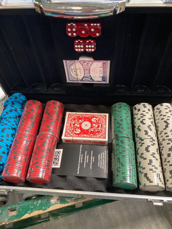 Photo 1 of LOYCHIP 300 Piece Poker Chip Set, 11.5g Heavyweight Iron Core Chips with Aluminum Case, Playing Cards, Dealer and Blind Buttons, Professional Gambling Game Kit for Texas Holdem Blackjack