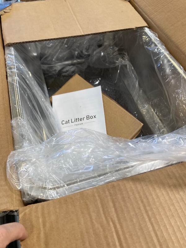 Photo 1 of 14'' High Sides XXL All Stainless Steel Cat Litter Box with Lid,XL Deep Metal Litter Box for Big Cats,Extra Large Litter Boxes with High Wall Enclosure,Anti-Leakage,Never Absorbs Odors,Non-Sticky