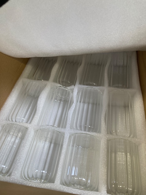 Photo 1 of 24Pcs Glass Cylinder Vases, Clear Ribbed Bud Vases for Centerpieces Weeding Decoration, Tall Clear Flower Vases in Bulk for Table Shelf, Party(Ribbed)