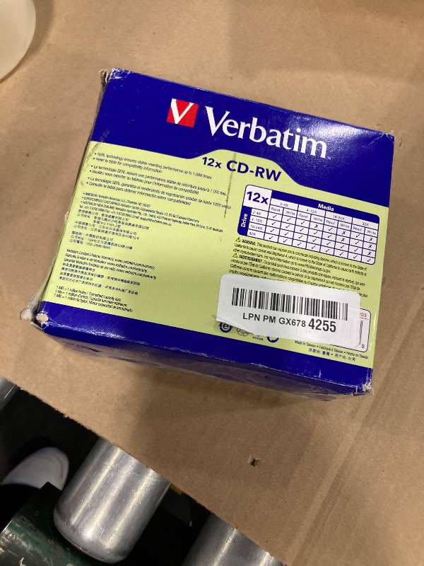Photo 1 of Verbatim CD-RW 700MB 4X-12X Rewritable Blank Media - 10 Discs in Slim Jewel Cases