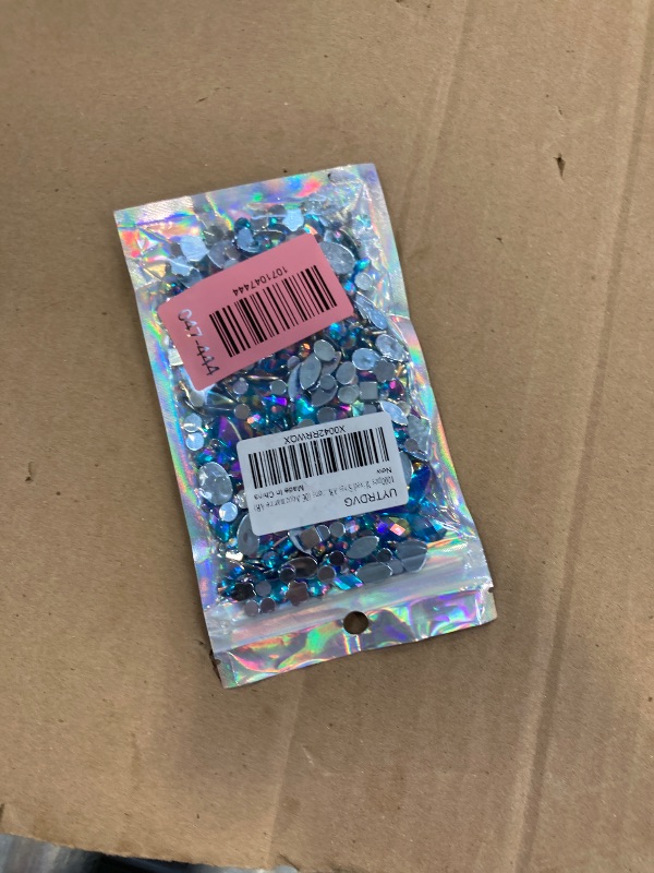 Photo 1 of 1000pcs Craft Gems AB Rhinestones, Lake Blue Flatback Jewels Gemstone, Acrylic Decorations for Crafting Cosplay Party, Embelishments Costume Making Accessories (06 Aquamarine AB)