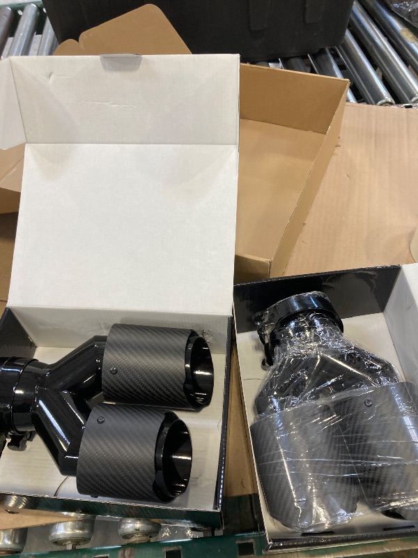 Photo 1 of 2-Pack Carbon Fiber Dual Exhaust Tips 3" Inlet to 3.5" Outlet, Universal Tailpipe 3 Inch Exhaust Muffler Tips (Matte)