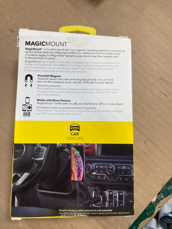 Photo 1 of Scosche Magnetic Phone Mount for Car, USB Cigarette Lighter Adapter with Phone Holder, 12V Socket Plug-In, Adjustable Arm, Secure Magnet Grip, Built-In USB Charger for iPhone & Android, Not Magsafe