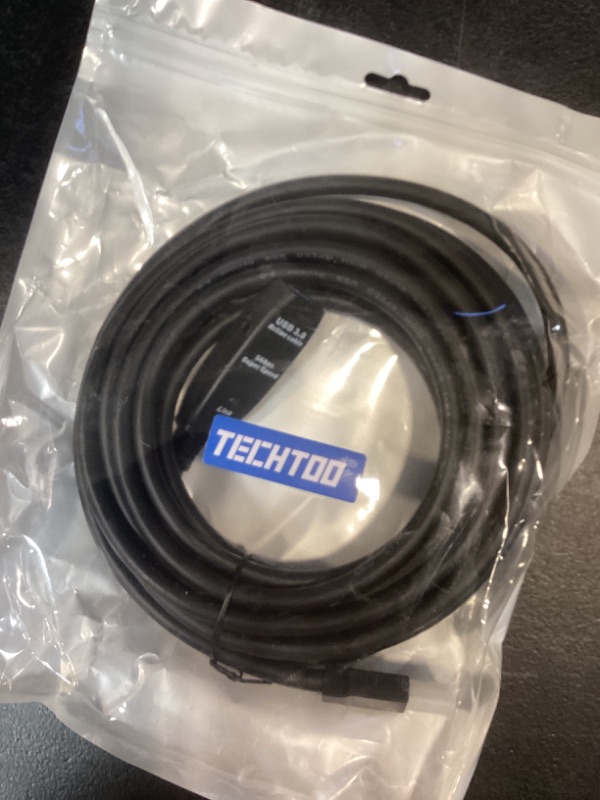 Photo 1 of TECHTOO USB Extension Cable 16 Feet (5 Meter) USB 3.0 Active Cable Repeater Type A Male to A Female with Built-in Signal Booster Chips