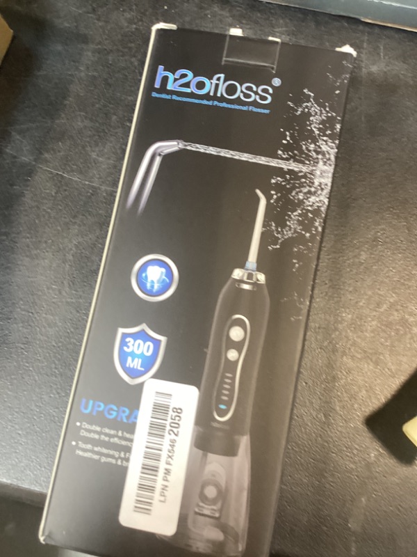 Photo 1 of H2ofloss Water Dental Flosser Teeth Pick -Portable Oral Irrigator with 5 Modes, Rechargeable IPX7 Waterproof Orthodontic Teeth Cleaner Pick Cordless for Home Travel-300ml Water Tank