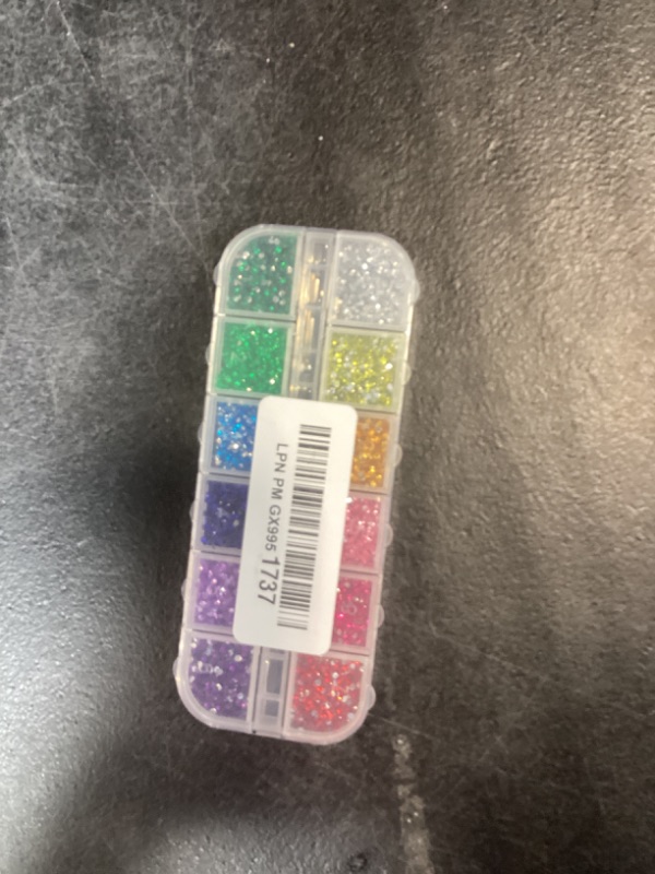 Photo 1 of Pyrasis 1.5mm Acrylic Nail Art Makeup Rhinestone Set, 10000 Colorful Flat Back Gemstones, with Jewelry Glue Crayons and Tweezers, 12 Colors Suitable for Christmas and New Year Nail Art, and DIY Crafts