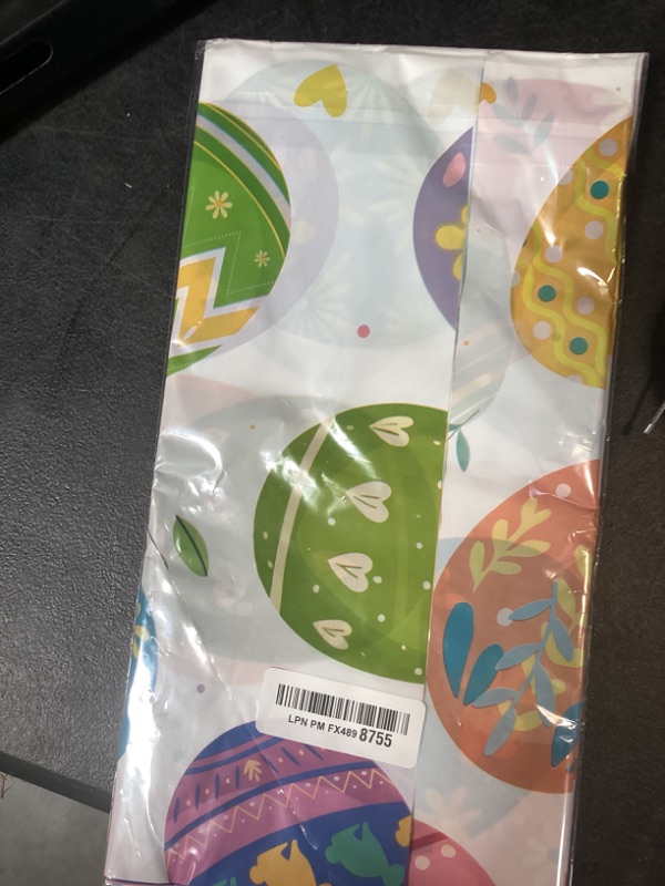 Photo 1 of 2 PCS Easter Tablecloths(54x108 Inch) Disposable Plastic Easter Eggs Tablecloth Spring Table Cloth Cover Holiday Party Favors Supplies Decorations Home Dinner Kitchen Table Decor Backdrop Photo Props
