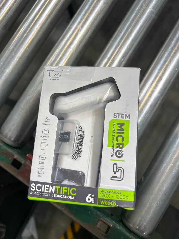 Photo 1 of 1200X Handheld Portable Microscope for Kids Digital Scope 2.0" Screen Rechargeable STEM Toy Slide Kit Pocket Science Gift for Children Ages 6-12 Students (White)