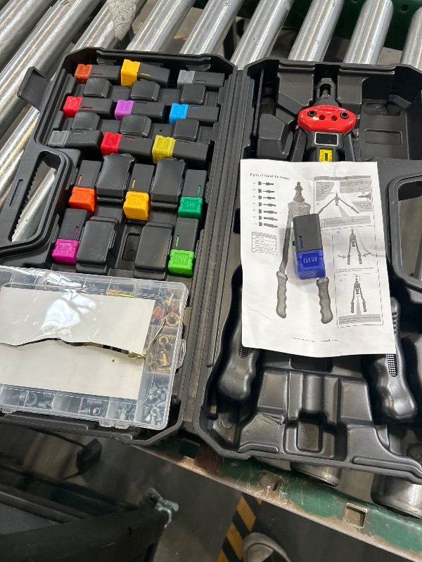 Photo 1 of DKwoeshg 16" Professional Rivet Nut Tool Kit - Lever-Style Rivnut Tool with Visual Stroke Indicator, Nutsert Tool Kit Includes 15 Metric & SAE Mandrels for Threaded Inserts