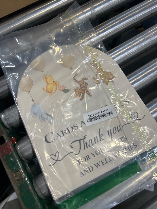 Photo 1 of Winnie Cards and Gift Sign, Classic Pooh Thank You Wooden Sign, Classic Winnie Bridal Shower Baby Shower Favors, Thank You for Your Gift and Well Wishes Sign with Stand 9 * 11IN