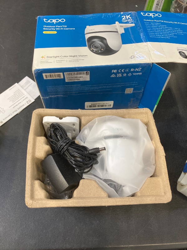 Photo 1 of TP-Link Tapo 2K QHD Outdoor Pan/Tilt Wi-Fi Security Camera, 360° View, Motion Tracking, Color Night Vision, Free Person/Vehicle/Motion Detection, Cloud & SD Card Storage, 24/7 Recording, Tapo C520WS…