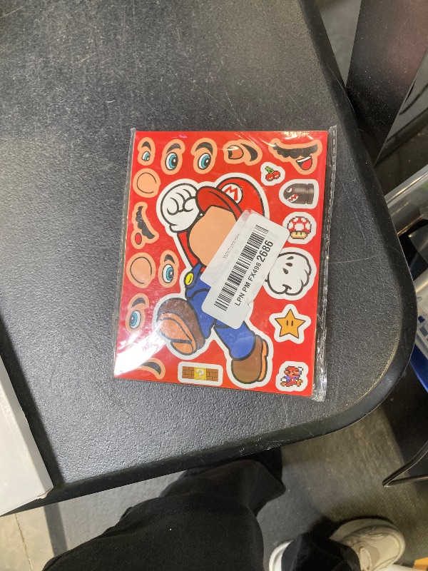 Photo 1 of 24 Sheets 5.8”x4.4” DIY Make a Face Mario Stickers for Teens, Make Your Own Mixed & Matched with 8 Designed Characters(3 of Each) Sticker for Birthday Party Supplies Favors Class Reward (Mario)