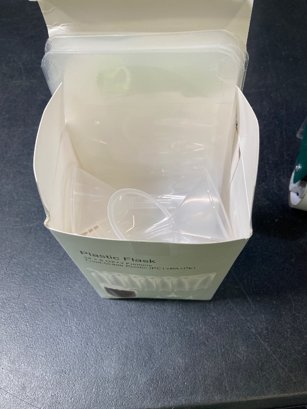 Photo 1 of 24 Pcs Plastic Flasks, 8 Oz Concealable and Reusable Drink Pouches, Leak-Proof Food Grade Plastic for Travel (8OZ-24PCS +3 Funnels)