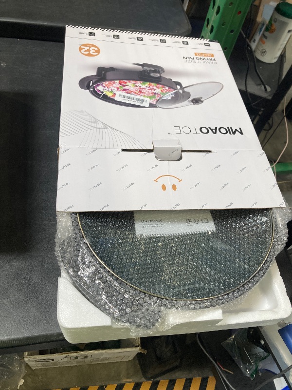 Photo 1 of MIOAOTCE 12" Round Electric Skillet with lid, Ceramic Nonstick Coating Electric Frying Pan, 1500W Quick & Even Heating, 5 Adjustable Temperature Control, Tempered Glass Lid & Cool-Touch Handles