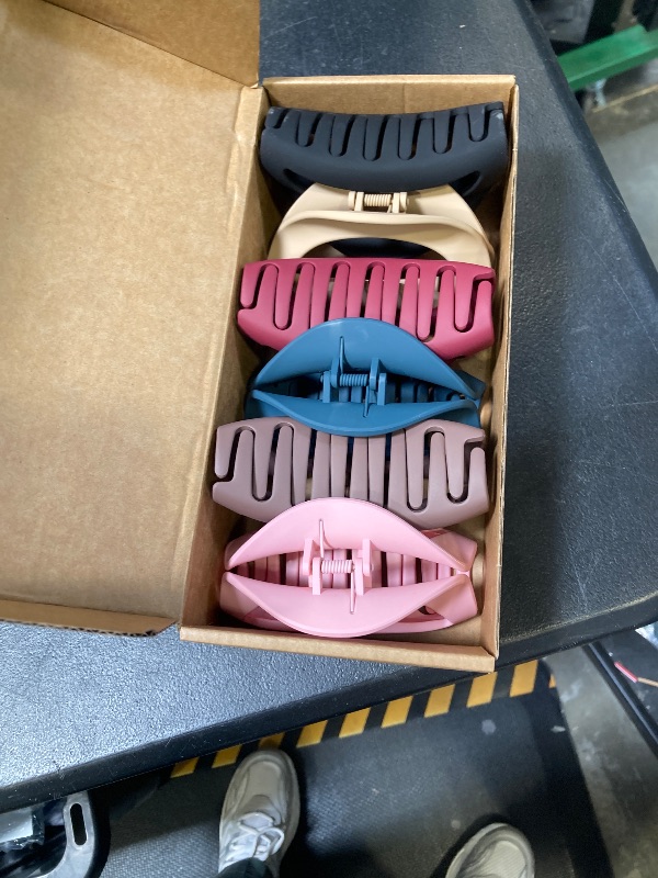 Photo 1 of 6PCS Silicone Claw Clips for Women, Soft Flexible Hair Clips, Non-Slip Cozy Cloud Claw Clip Set for Thin & Thick Hair, Durable Rubber Hair Accessories