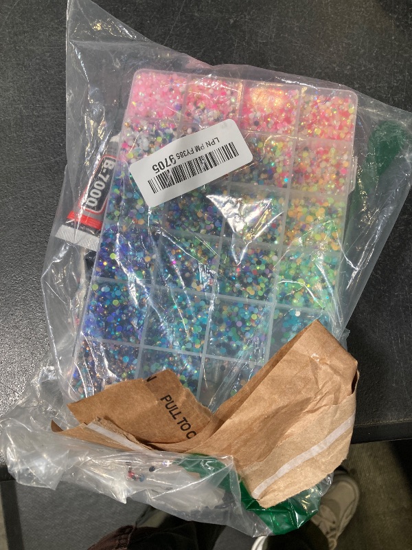Photo 1 of 34000Pcs Resin Jelly Rhinestones for Bedazzling, Multicolor 3mm Flatback Gems for Diamond Art, Bedazzler Kit with 3Pcs 10ml B7000 Jewelry Glue for Bedazzle Thing Crafting Book Nail Art