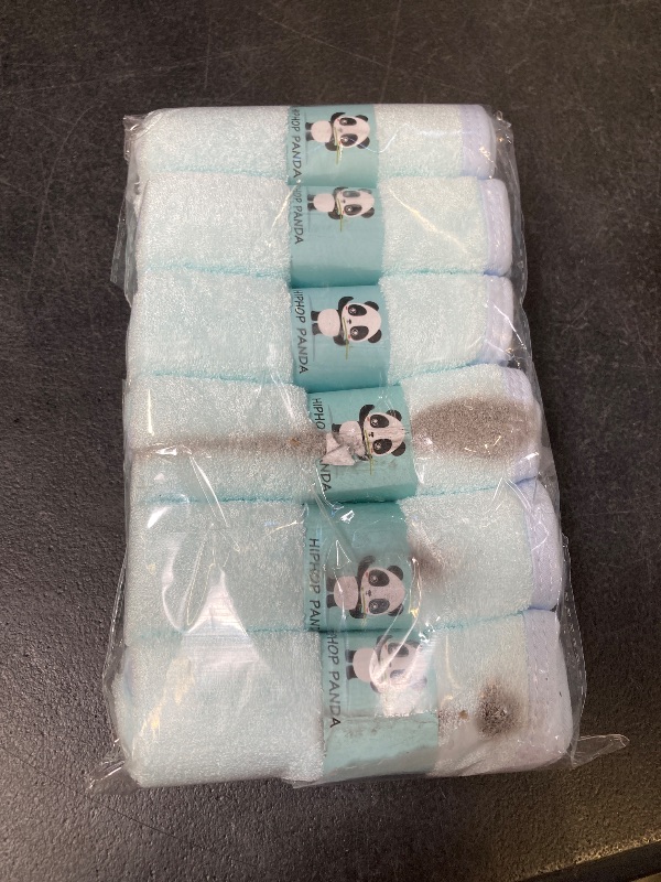 Photo 1 of HIPHOP PANDA Baby Washcloths, Rayon Made from Bamboo - 2 Layer Ultra Soft Absorbent Newborn Bath Face Towel - Reusable Baby Wipes for Delicate Skin - Blue, 6 Pack