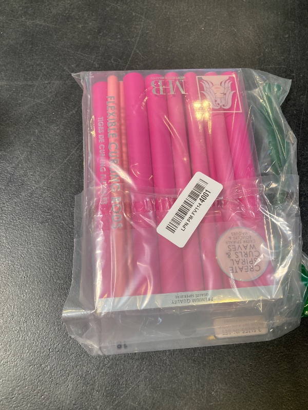 Photo 1 of 18pc Flexible Curling Rods Pink Hair Curlers for Women In Assorted Sizes - Curly Hair Products For Spiral Curls & Waves| Classic Hair Roller Set, Volumizing Heatless Curler Value Pack