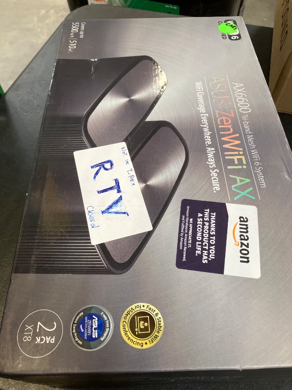 Photo 1 of ASUS ZenWiFi AX Whole-Home Tri-Band Mesh WiFi 6 System (XT8) - 2 Pack, Coverage up to 5,500 sq.ft or 6+Rooms, 6.6Gbps, WiFi, 3 SSIDs, Life-time Network Security and Parental Controls, 2.5G Port