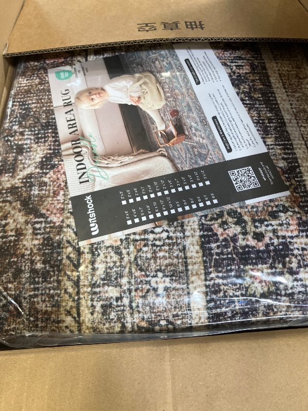 Photo 1 of WITSHOCK 6x8 Area Rugs for Living Room - Washable Vintage Rug Retro Antique Neutral Large Non Slip Low Pile Soft Boho Indoor Floor Carpet for Bedroom Dining Room Home Decor, Olive Green&Brown