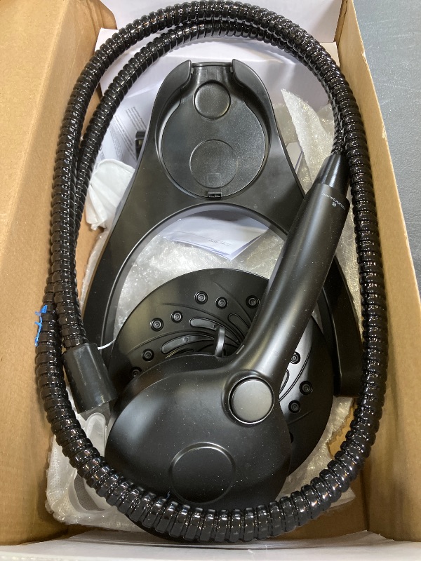 Photo 1 of Delta 5-Setting HydroRain 2-in-1 Dual Shower Head with ProClean Spray, Matte Black High Pressure Shower Head with Handheld Spray, 1.75 GPM Flow Rate, Matte Black 75419BL