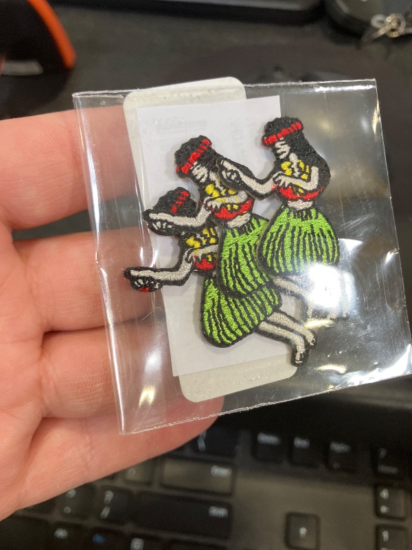 Photo 1 of HHO Patch Set 3 Pieces. Mini Hula Dancer Girl Hawaii Cartoon Patch Hawaiian Tropical Embroidered Iron on Patches Sewing DIY Badge Patches Clothing Backpacks Jeans T-Shirt Caps