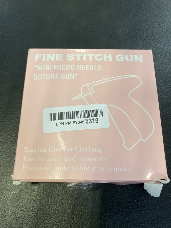 Photo 1 of Stitch  For Clothes? Handheld Stitch Gun Quick Clothing Fixer?Sewing Kit Includes 1,000 Black Fasteners & 1,000 White Fasteners & 6 Needles (Pink)
