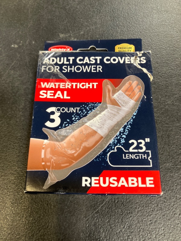 Photo 1 of Mighty-X 100% Waterproof Cast Covers for Shower Arm - Tight Seal - 3pk Adult Reusable Cast Protectors - Half Arm Bag Sleeves