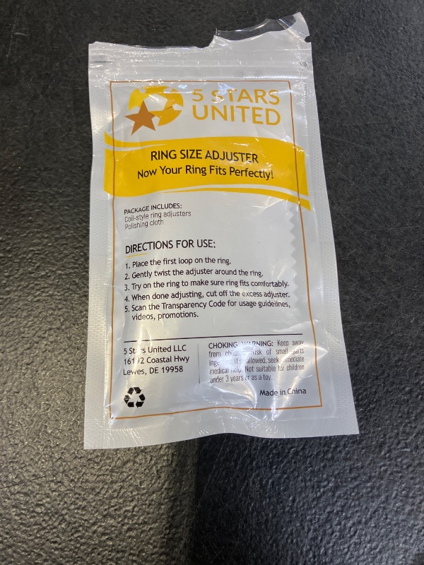 Photo 1 of Ring Sizer Adjuster for Loose Rings - 12 Pack, Guards, Spacers & Tighteners, Fits Bands Up to 6mm, Reduces Size by 0.5-1.5, Invisible Design for Women & Men by 5 STARS UNITED