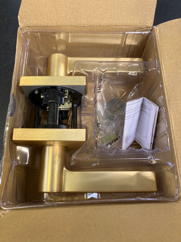 Photo 1 of Kwikset Halifax Entry Door Handle with Lock and Key, Secure Keyed Reversible Lever Exterior, for Front Entrance and Bedrooms, Satin Brass, Pick Resistant Smartkey Rekey Security and Microban