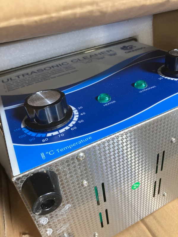 Photo 1 of Granbo Ultrasonic Cleaner 3.2L 120W Ultrasonic Jewelry Cleaner 40kHz with Heater Timer and Degassing, 110V Sonic Cleaner with Knobs, Lab Ultrasonic Cleaner for Jewelry Eyeglass Dental Parts Cleaning