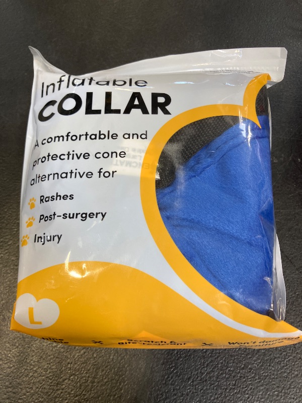 Photo 1 of BENCMATE Inflatable Dog Cone Collar Alternative, Soft Dog Cone for Small Medium Large Dogs and Cats, Neck Recovery ECollar Donut Collar After Surgery (Large, Blue)