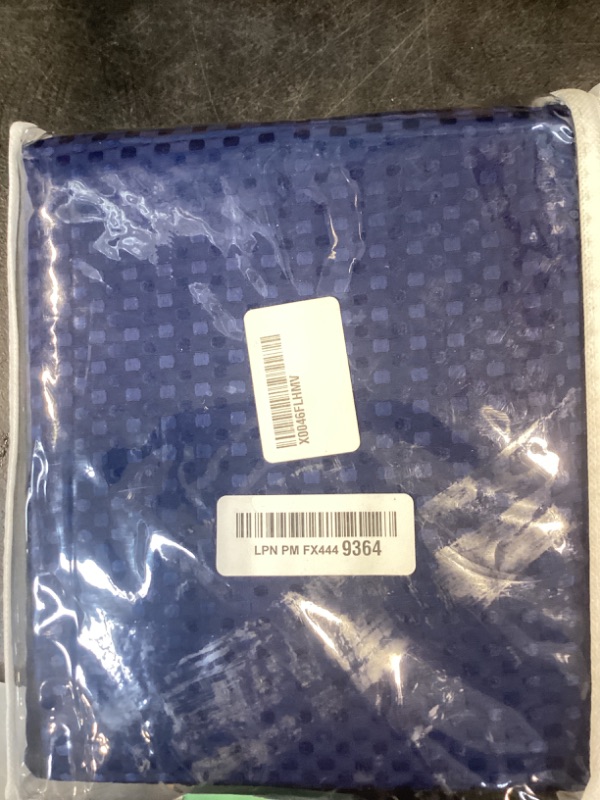Photo 1 of MIYE Pleated Waffle Weave Bed Skirt, Tailored Dust Ruffle 12 Inch Drop Easy Fit, Machine Washable (Navy Blue, King - 12" Drop)