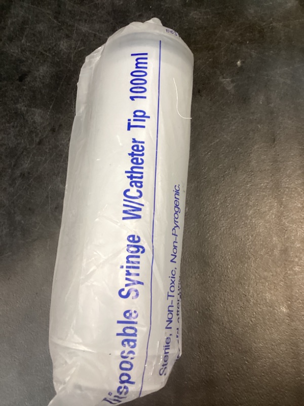 Photo 1 of 1000mL Syringe for Liquid, Large Plastic Syringe with Tip Adapter, Individual Sterile Sealed for Scientific Dispensing, Paint, Watering, Oil