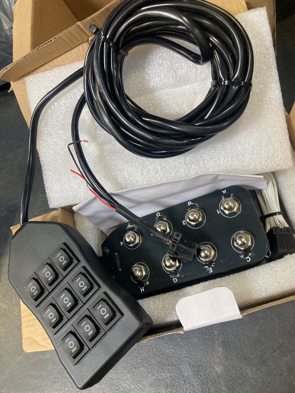 Photo 1 of 12V Air Ride Suspension Manifold Kit with 8 Air Ride Solenoid Valves, with 5M 9-Switch Wired Remote Controller Can be Used for Air Bag Inflation and deflation