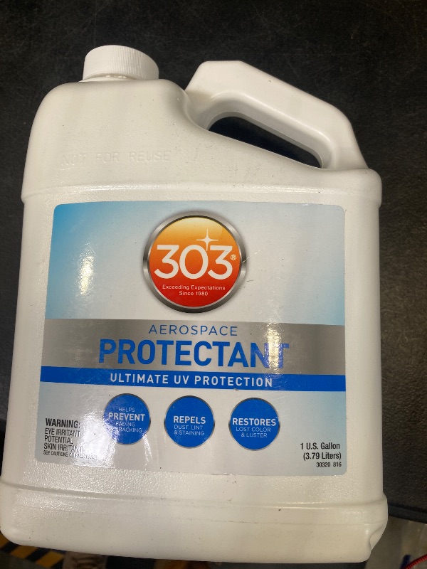 Photo 1 of 303 Products Aerospace Protectant Spray, UV Protection, Repels Dust, Dirt, & Staining, Matte Finish, Restores Like-New Appearance, Outdoor Cleaning Supplies 1 Gallon