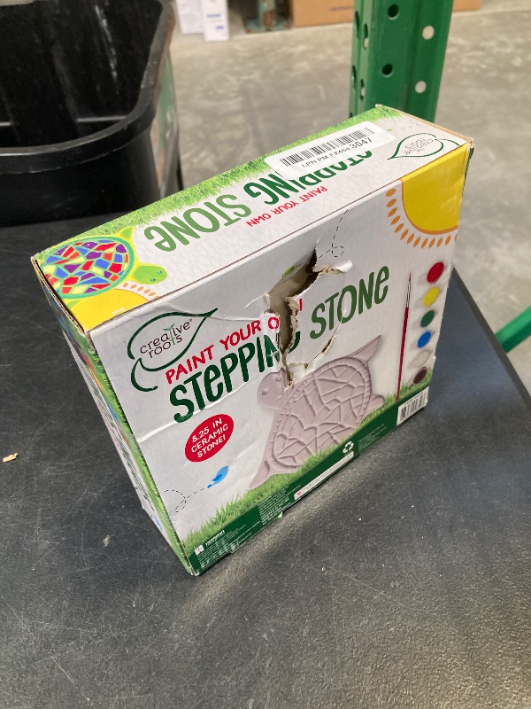 Photo 1 of Creative Roots Mosaic Turtle DIY Stepping Stone Kit, Includes Ceramic Stone & 6 Vibrant Paints for Kids Ages 8+