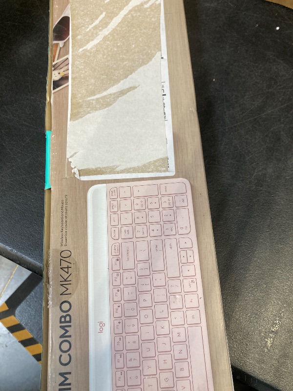 Photo 1 of Logitech MK470 Slim Wireless Keyboard and Mouse Combo - Modern Compact Layout, Ultra Quiet, 2.4 GHz USB Receiver, Plug n' Play Connectivity, Compatible with Windows - Rose