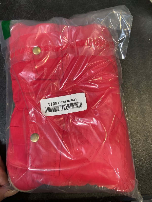 Photo 1 of Queenmore Warm Dog Coat, Cold Weather Puffer Dog Jacket Ultra Thick Plush Lining with Storage Pockets (Red, Small)