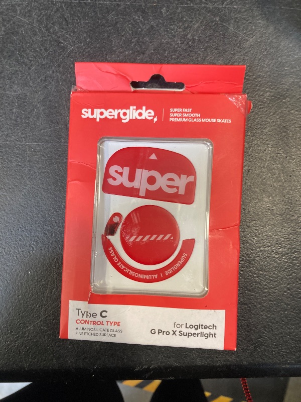 Photo 1 of Superglide2 Glass Mouse Skates for Logitech G Pro X Superlight (Red) - Controllable Speed Surface, Polished Edge, Ultra Smooth Durable Gaming Feet (Type-C, Red)