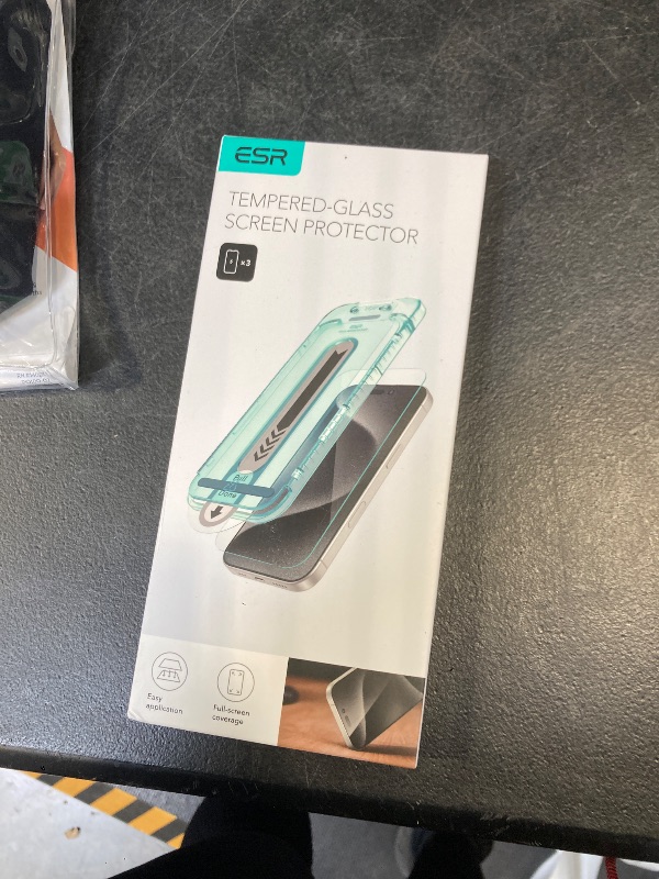 Photo 1 of ESR 3 Pack for iPhone 16 Pro Screen Protector, [9H Hardness] [Military Grade Shatterproof] Tempered Glass Film with Flawless Fit Tray
