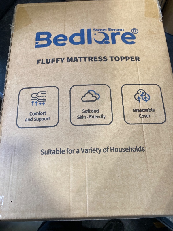 Photo 1 of BEDLORE Queen Mattress Topper, Thick Pillow Top Bed Cover for Back Pain Relief, Soft Mattress Pad with Deep Pockets 6-18 inch