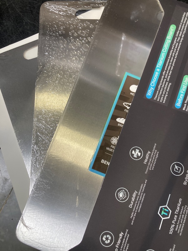 Photo 1 of APMRQIB Titanium Cutting Boards for Kitchen,100% Pure Titanium Cutting Board Set of 3, Double Sided Non Toxic Cutting Board, Hygiene Durable Dishwash